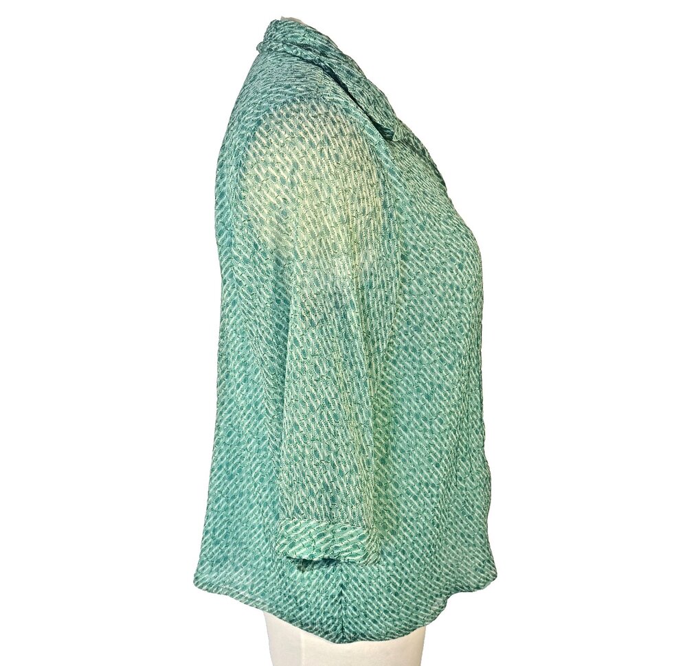 Avenue Blouse Womens 22/24 Soft Green Button Up Collared 3/4 Sleeve - Picture 5 of 12
